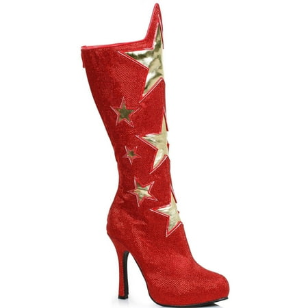 Red Women's Superhero Star Boots Halloween Costume Accessory