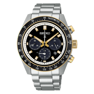 Seiko Coutura SSG010 Men's Two Tone Steel Watch, Black Dial