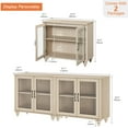 thumbnail image 2 of WAMPAT 2-in-1 Buffet Server Table, Accent Sideboard with Storage & Glass Door,Console Table for Kitchen, Dining Room, and Living Room, Light Oak, 2 of 7