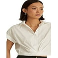 thumbnail image 3 of Ralph Lauren Women's Twist Front Cotton Broadcloth Shirt White Size 12, 3 of 3