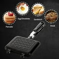 thumbnail image 5 of Double Sided Sandwich Maker Grill Pan Non Stick Cookware, Grid Pattern, Black, 1-Pack, 5 of 7