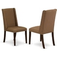 thumbnail image 4 of 7 Piece Dining Set - Rectangle Table & 6 Upholstered Parson Chairs - Mahogany Finish, 4 of 6