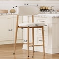thumbnail image 5 of Counter Height Bar Stools Set of 2, Modern Upholstered Barstools with Metal Legs in Beige, 5 of 10
