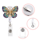 thumbnail image 2 of Hebilla de identificación retráctil con diamantes de imitación, clip de cocodrilo giratorio, hebilla de fácil extracción con forma de mariposa con incrustaciones de diamantes de metal, 2 of 5