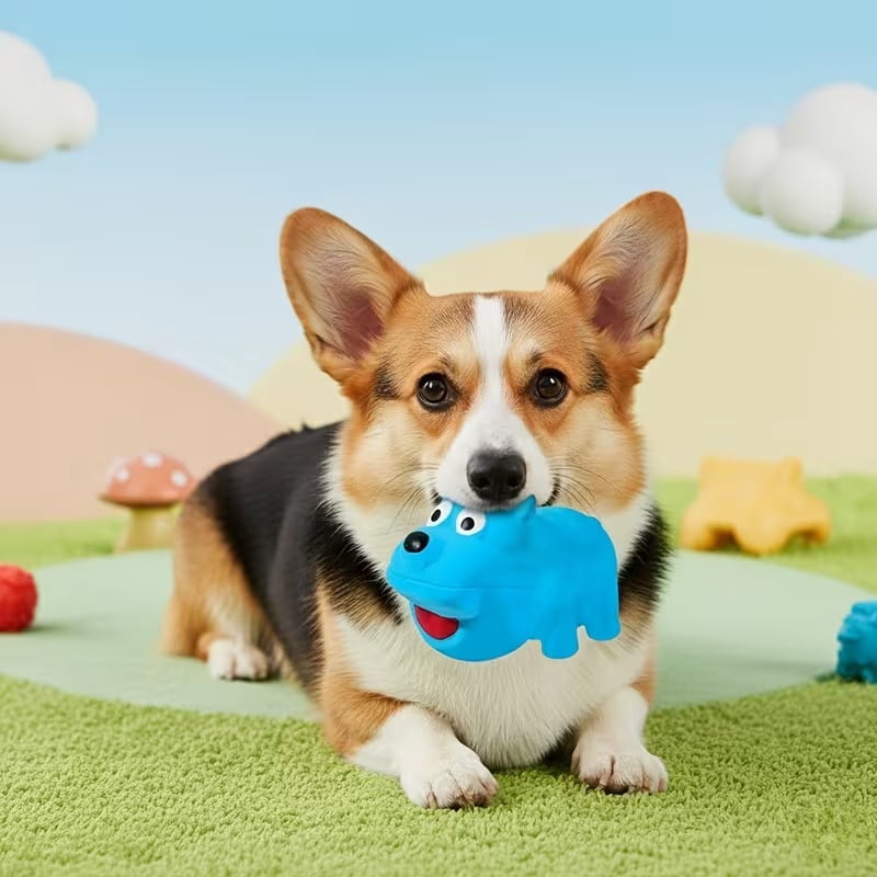 Interactive Sound-Making Small Animal Toy for Dogs - Durable Latex, Fun Shapes, Perfect for Small and Medium Breeds