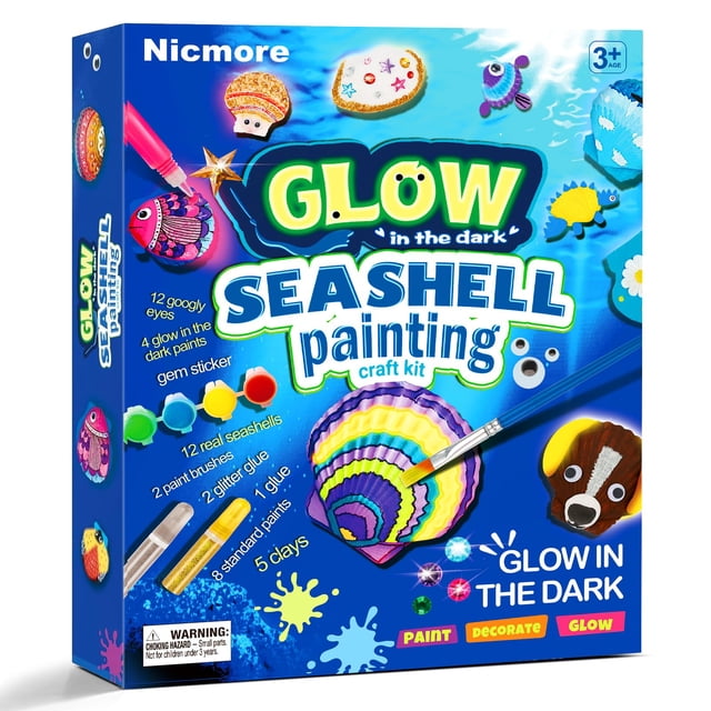 Kit de pintura Sea Shell Art & Crafts que brillan en la oscuridad