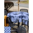 thumbnail image 5 of Outdoor Tablecloth with Umbrella Hole for Patio/Picnic/Party/Camping, Palm Trees Waterproof Table Cloth Square Cover Washable, Summer Vintage Tropical Trees Botanical Blue (54"x 54"), 5 of 8