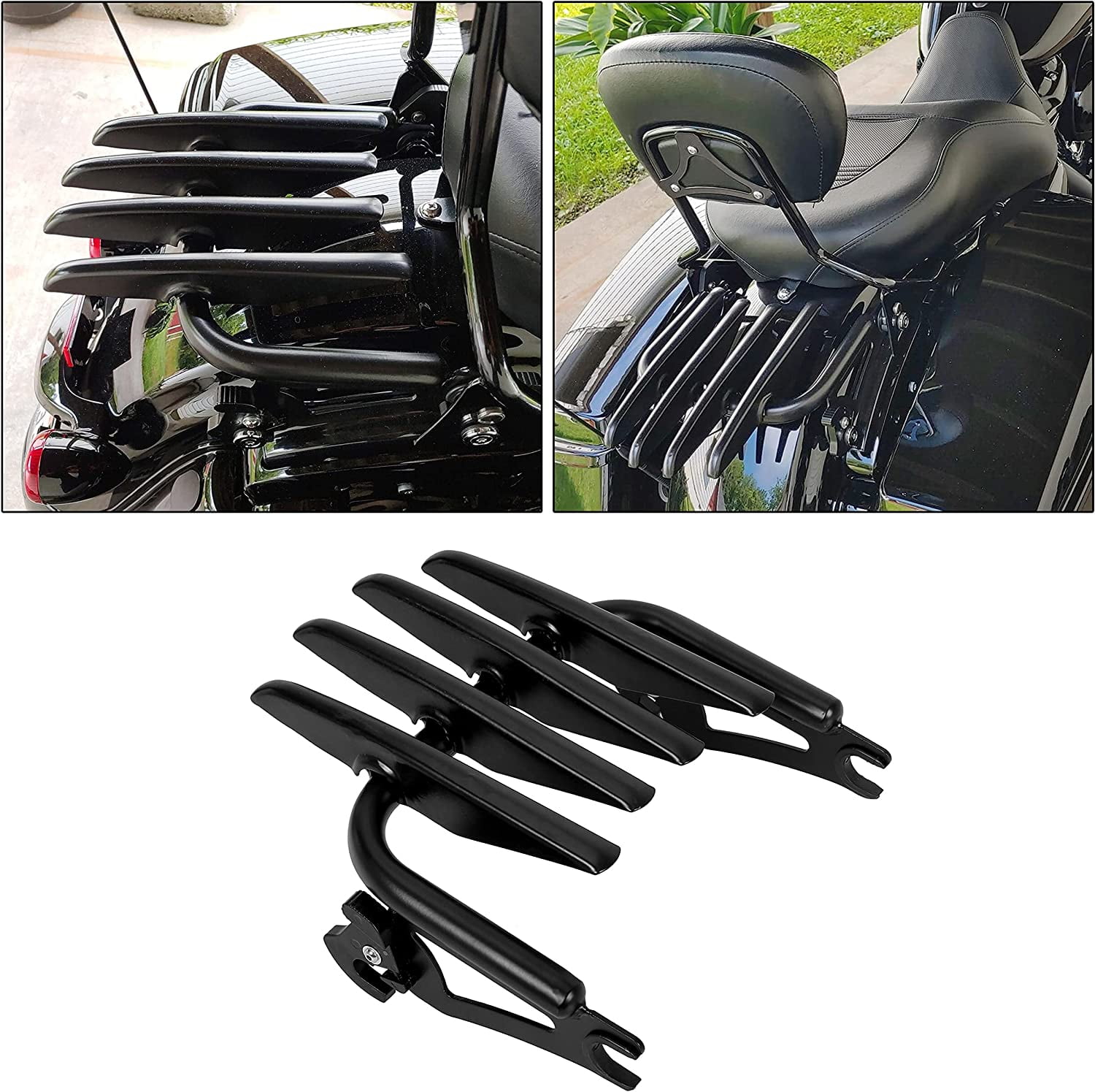 ECOTRIC Black Detachable Stealth Luggage Rack For Harley Touring Road King FLHR FLTR 2009-2018 New 