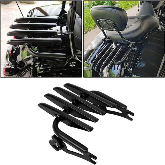 Kojem Detachable Stealth Black Luggage Rack Compatible with 09-21 Harley Touring Road King FLTR FLHR