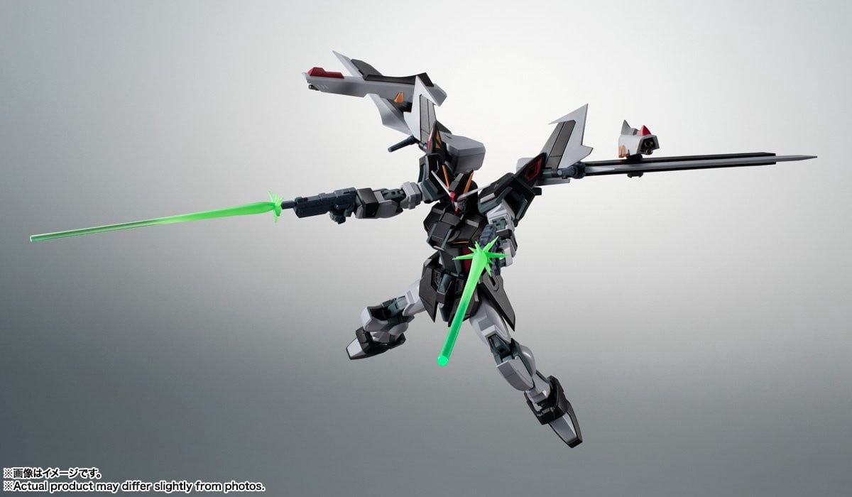 Bandai Tamashii Nations MS Gundam: GAT-X105EAQM/E-X09S Strike Noir Gundam Ver A.N.I.M.E. (Side MS) Robot Spirits Action Figure