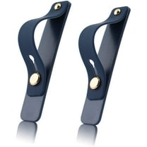 Removable and Reusable Cell Phone Grip Strap, Telescopic Finger Kickstand Bracket Universal Silicone Phone Holder Stand and Portable Finger Loop for Most Smartphones Case (Navy)