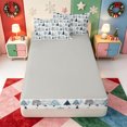 thumbnail image 4 of Manfei Modern Christmas Tree Zipper Twin Comforter Sets with Fitted Sheet and 2 Pillowcases,Xmas Holiday Season Zipper Bedding Set,Light Gray Reversible,4 Pieces, 4 of 7