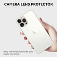 thumbnail image 2 of Dteck 2 Pack Bling Crystal Diamonds Camera Lens Protector for iPhone 15 Pro Max, Alloy Metal Scratch-Resistant Abrasion-Resistant Camera Lens Protection,Rosegold, 2 of 3