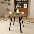 thumbnail image 4 of Holaki 31.5 Inch Round Dining Table,Small Circle Kitchen Table with Metal Black Legs for 2-4 people,Modern Dining Room Table,Brown (Only Table), 4 of 16