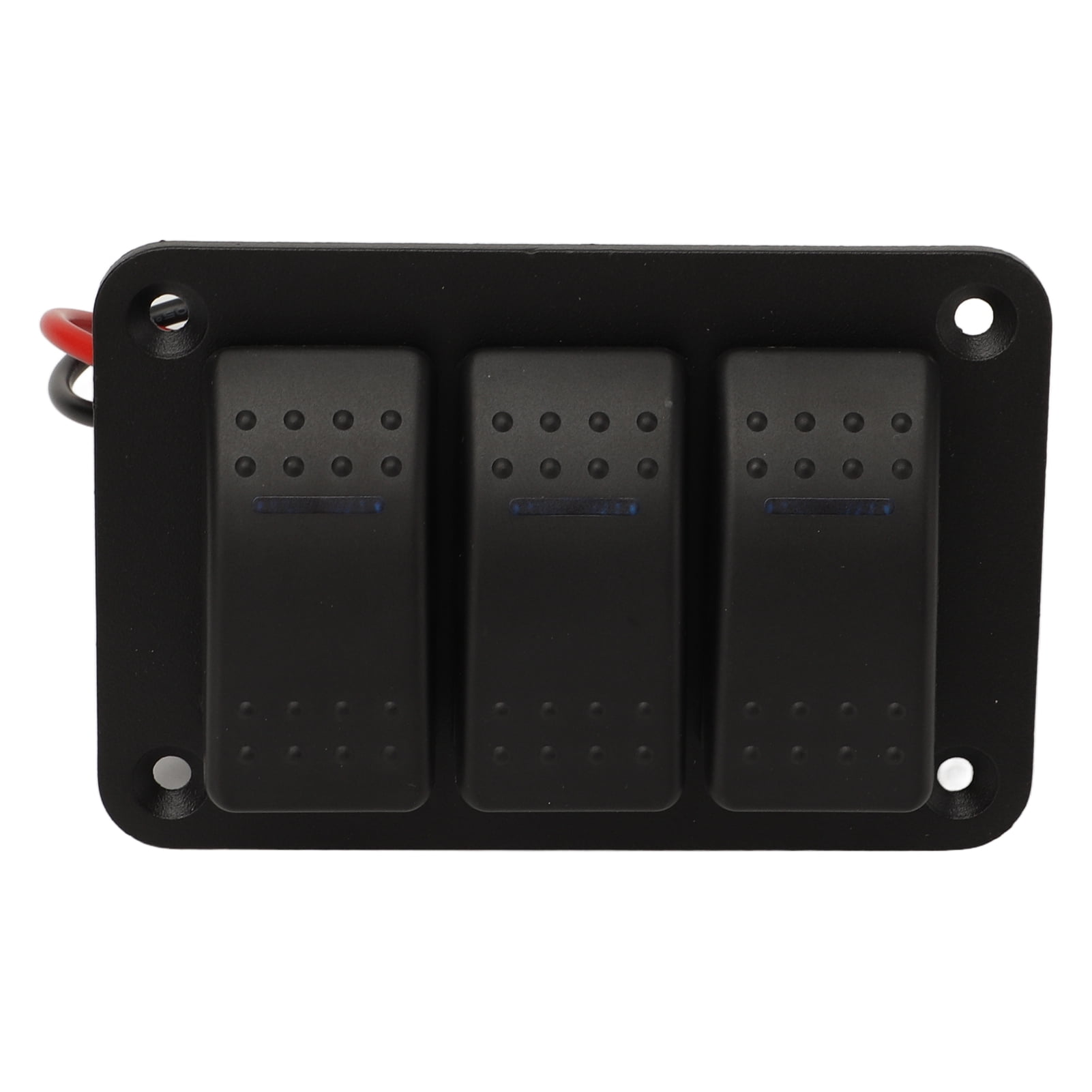 YAHHU 3 Gang Rocker Switch Panel IP65 Waterproof DC12-24V Blue Light Universal for Boats Marines Trucks (4.33 inches / 11 cm)