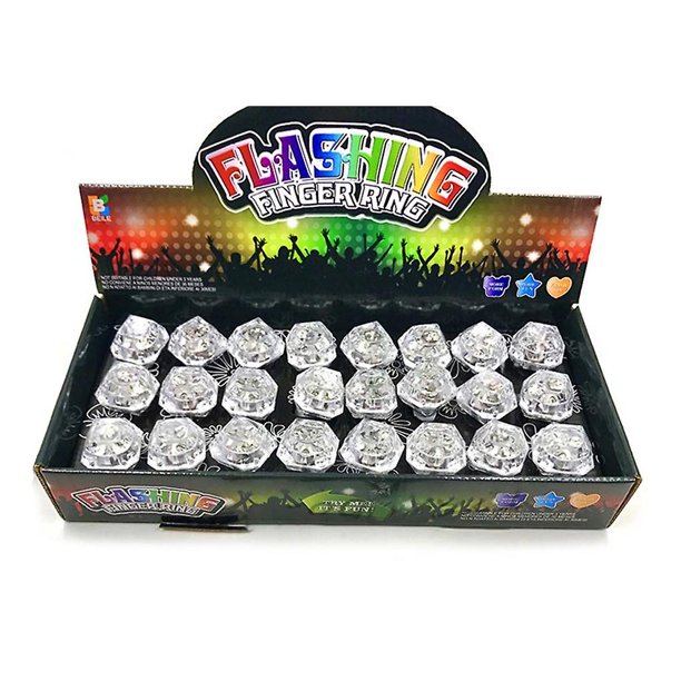 Black Chocolate Brown Los anillos llevados de 24 piezas encienden el favor de fiesta llevado del paquete de los anillos de diamante del juguete que destella