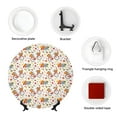 thumbnail image 4 of Daiia Vintage Autumn Pumpkins Printed Pattern Ceramic Plate Dinner Plates Bone China Decorative Plates with Display Stand Art Ceramic Ornaments for Wall Hanging Decoration-6in, 4 of 6