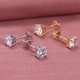 thumbnail image 1 of Pendientes de circonita de cuatro garras de plata S925, pendientes sencillos de un solo diamante, pendientes de diamantes de moda para hombres y mujeres, 1 of 5