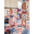 thumbnail image 6 of Cenuakty 2Pcs Toddler Boy Outfit Independence Day Short Sleeve Crew Neck Star Print Waffle Knit Tops and Elastic Waist Shorts, 6 of 9