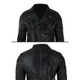 thumbnail image 5 of SouthBeachLeather Men's Black Brown Retro Vintage Quilted Designer Biker Leather Jacket (Medium, Black), 5 of 8