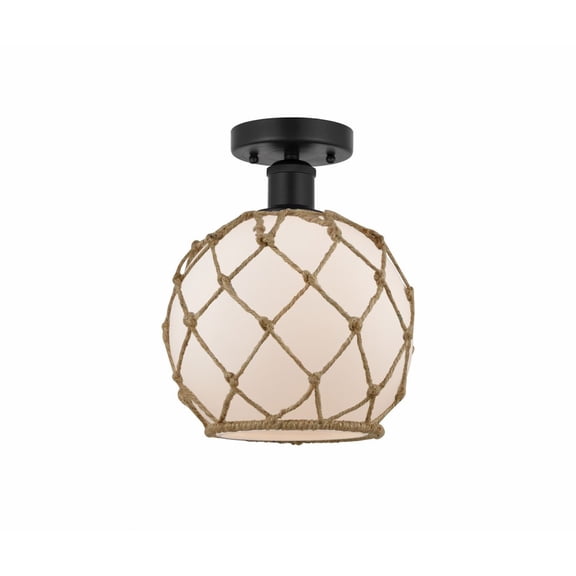 Innovations Lighting - Farmhouse Rope - 1 Light Semi-Flush Mount In Industrial
