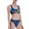 thumbnail image 2 of Daiia Colorful Coral Reef printed 2 piece Swimsuit Bikinis for Women High Waisted Racerback Bathing Suits Summer Tummy Control Scoop Neck Swimwear-Large, 2 of 8