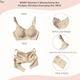 thumbnail image 5 of BIMEI Women's Mastectomy Bra Molded-Cup Post Surgery for Silicone Breast Prosthesis with Pockets Everyday Bra 9816,Beige,42B, 5 of 7