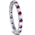thumbnail image 3 of Pompeii 1 1/2ct Ruby & Diamond Eternity Ring 14K White Gold (G/H,I1-I2), 3 of 3
