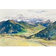 thumbnail image 2 of Sargent, John Singer 18x13 Gold Ornate Wood Framed with Double Matting Museum Art Print Titled - Open Valley-Dolomites, 2 of 4