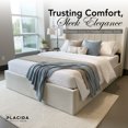 thumbnail image 3 of Placida Decor Ventus Queen Storage Bed - Ivory Velvet Upholstered Platform Frame with Lift-Up Space, Wooden Headboard, Box Spring Not Required, 3 of 10
