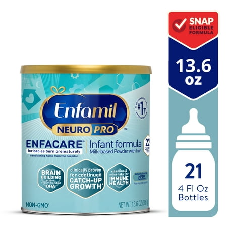 Enfamil NeuroPro EnfaCare Premature Baby Formula Milk Based with Iron, Powder Can, 13.6 Oz