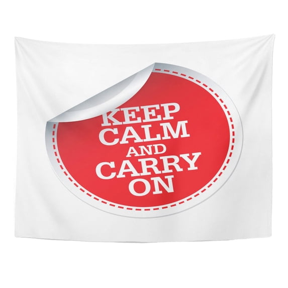 ZEALGNED Badge Keep Calm and Carry on Red Choice Choose Wall Art Hanging Tapestry Home Decor for Living Room Bedroom Dorm 60x80 inch