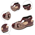 thumbnail image 7 of Fisherman Gladiator Sandals for Women Closed Toe Color Block Strappy Beach Shoes Ankle Strap Arch Support Walking Shoes Wine Size 9, 7 of 7
