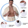 thumbnail image 5 of Colevkie Men's 2 Pieces Bath Wrap Set Bath Skirt & Shower Towel Quick Drying Lightweight Beach Towel Shower Skirt for Sauna Hotel Bathroom Spa Absorbent Soft Printed Vintage Floral Pattern, 5 of 7