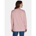 thumbnail image 3 of Time and Tru Women's Tunic Sweatshirt with High-Low Hem, Sizes XS -4X, 3 of 5