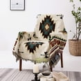 thumbnail image 4 of Manta boho con flecos, manta 130×180 cm, manta de punto geométrico, 4 of 7