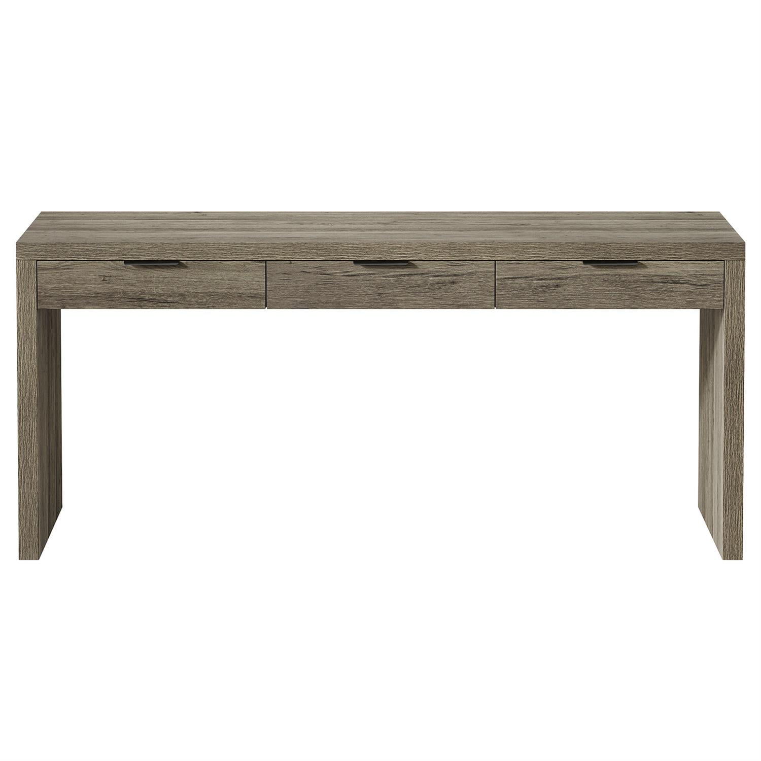 Demi Bonn 62" Modern Gray Wooden Desk, Large Office Writing Table for Living Room, Home Office Furniture, Space-Saving, Gray