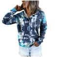thumbnail image 5 of Tunic Tops for Leggings Cotton Winter Relaxed Fit Hooded Long Sleeve Mitten- Drop Shoulder Hoody Solid Color Leisure Polyester Sweatshirts Hoodies(Blue,S), 5 of 7