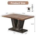 thumbnail image 4 of Fnova 47.24" Rectangular Farmhouse Dining Table, Wood Coffee Table for 4 People, Modern Kitchen Table for Dining Room, Brown Black (Chairs Not Included), 4 of 8