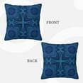 thumbnail image 3 of LNWH Decorative Pillow Covers, Blue Floral Stylized Geometry Square Sofa Decorative Knit Pillow Case, 22"x22", 3 of 8