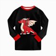 thumbnail image 7 of TOWED22 Little Boys Pajamas for Toddler Clothes Set Train Long Sleeve Cotton 2 Piece Kids Pjs Fall Winter Sleepwear 6-12 Months 12-24 Months 2t 3t 4t 5t 6t 7t 8t 9t Children,Black,3-4 Y, 7 of 7