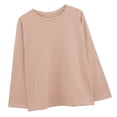 thumbnail image 4 of Camiseta de mujer suelta manga larga top color sólido sudadera blusa, rosa, L Inevent AP001130-26, 4 of 7