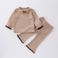 thumbnail image 1 of Traje de pijama para bebé de 0 a 2 años, ropa de dormir con cuello con volantes de encaje, conjunto de 2 uds., ropa para el hogar Floral dulce para niño pequeño, primavera y otoño, 1 of 6