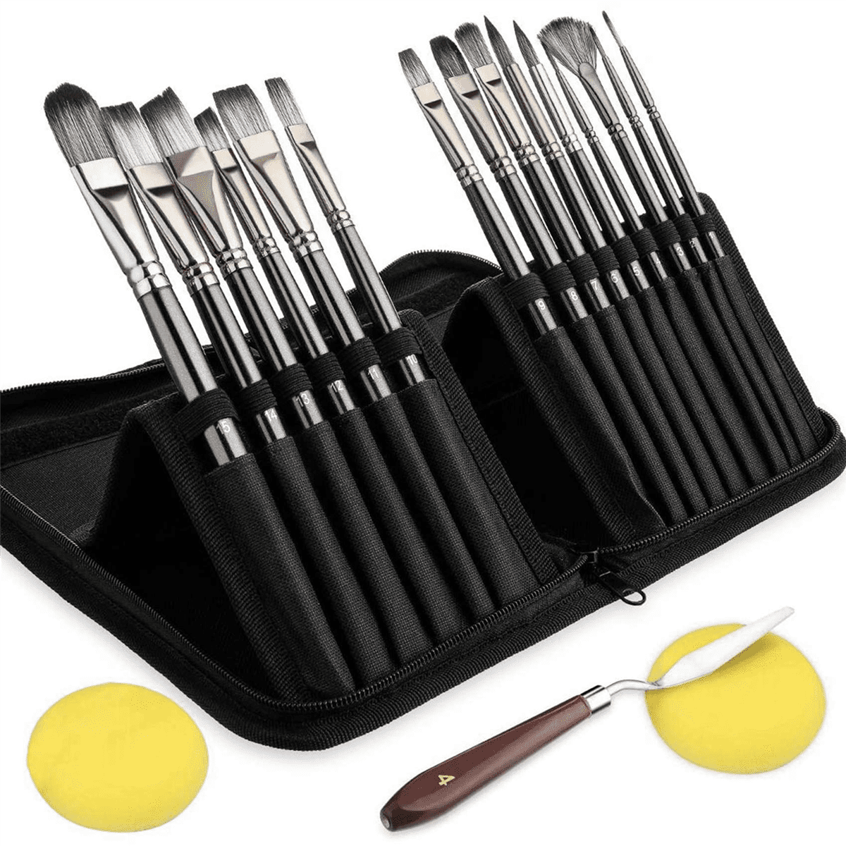 30PCS Acrylic Paint Brushes Set, Acrylic, Watercolor and Gouache Painting Brushes ForAmatures and Professional Painter