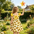 thumbnail image 4 of Lanbubble Toddler Girl dresses Flutter Sleeve Dress with Back Bowknot Casual Sundress For Girls 3-7 Years, 4 of 6