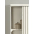 thumbnail image 4 of Kate and Laurel Furrow Modern Wooden Ribbed Sliding Door Tall Wall Cabinet, 22 x 7 x 28, White, Floating Bathroom Cabinet with Sliding Door for Use as Over-the-Toilet Storage or Kitchen Spice Rack, 4 of 10