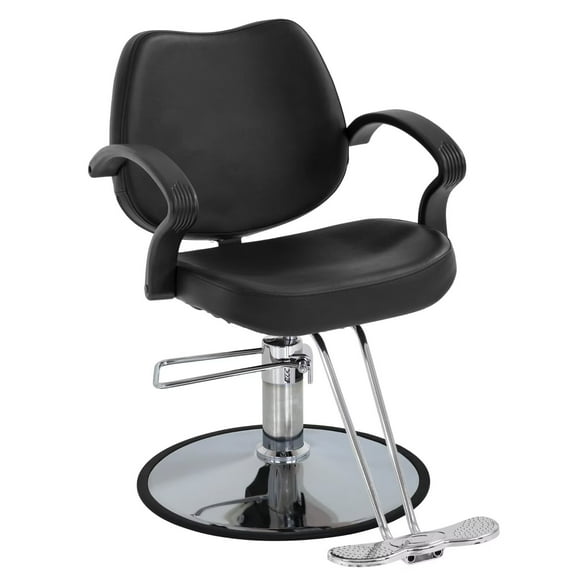 YRLLENSDAN Adjustable Height Barber Chairs for Barbershop Home 360 Swivel Salon Chair for Hair Stylist Hydraulic Styling Chairs with Anti-Slip Chrome Base and Heavy-Duty Steel Frame, Black