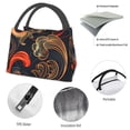 thumbnail image 4 of Fuzoiu Fiery Floral Pattern Print Portable Insulation Lunch Bag,Large Lunch Box,Container Reusable Leakproof Tote for Work, Travel, and Outdoor Activities, 4 of 6