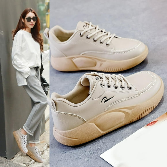 Women Casual Sneakers Anti Slip Waterproof Height Increase for Outdoor Work 38