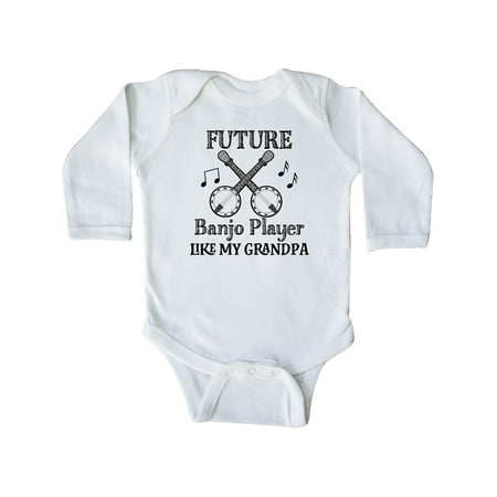 

Inktastic Future Banjo Player Like Grandpa Gift Baby Boy or Baby Girl Long Sleeve Bodysuit